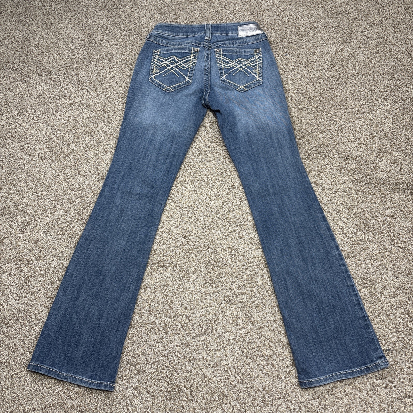 Ariat Turquoise Bootcut Jeans Women 28R Fits 27 X 32 Blue Denim Embellished - View 13