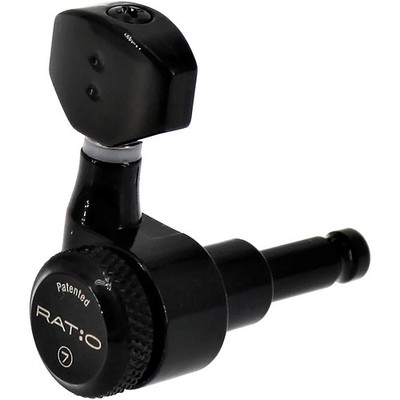 Graph Tech 7-String Ratio 4+3 Electric Locking Tuning Machine Heads Blk 7 String