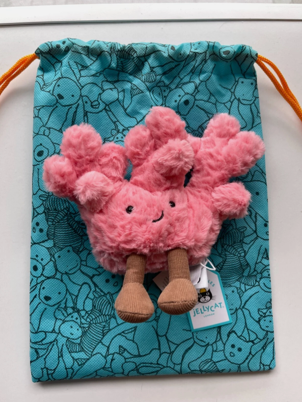 Jellycat Amuseables Coral Plush Keychain Bag Charm 14cm Soft Ocean
