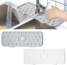 Kitchen Sink Splash Guard - Silicone Faucet Handle Drip Catcher Tray Kitchen Gad