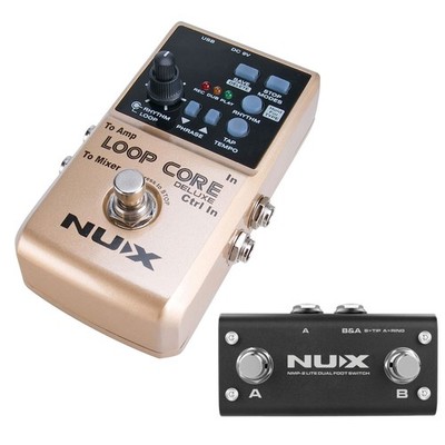 Nux Loop Core Deluxe Bundle Effektgerät Looper Pedal für Gitarre und Bass