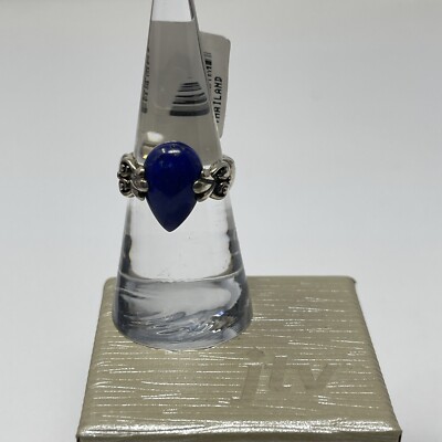 JTV New With Tags Sterling Silver Blue Lapis Tear Drop Ring Size