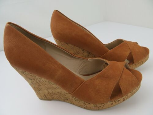 Atrevida Open Toe Wedge High Heels Brown Shoes Womans Size 10 - Picture 1 of 11