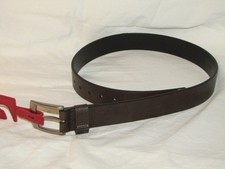 New Boy's LEVI'S Brown Leather Belt w/ Metal Logo, Sz X-Sm 19"-21"