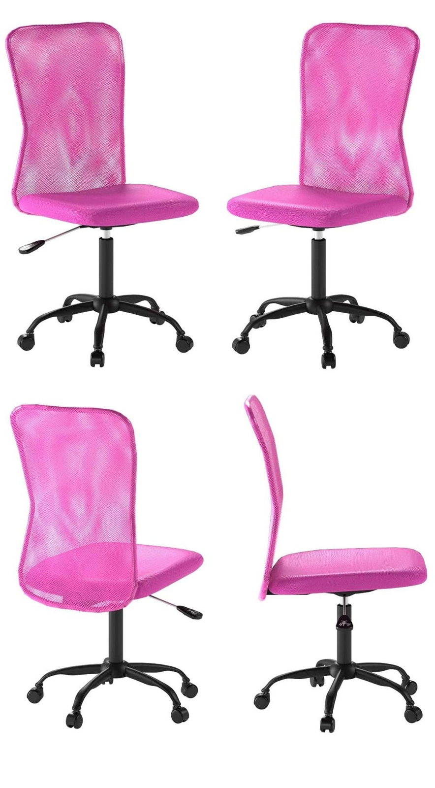 Cheap Ergonomic Cute Mesh Office Chair, Armless Lumbar Support, Chic Modern D...
