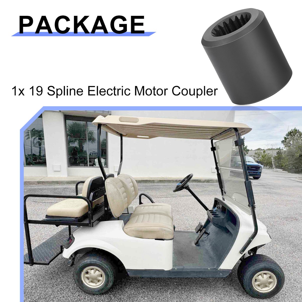 mtca様 New 19 Spline Electric Motor Coupler For EZ-GO EZGO 1988-1996 Golf