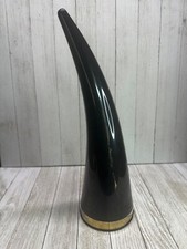 Medieval Time Plastic Drinking Horn Black with Golden Colored Rim Logo