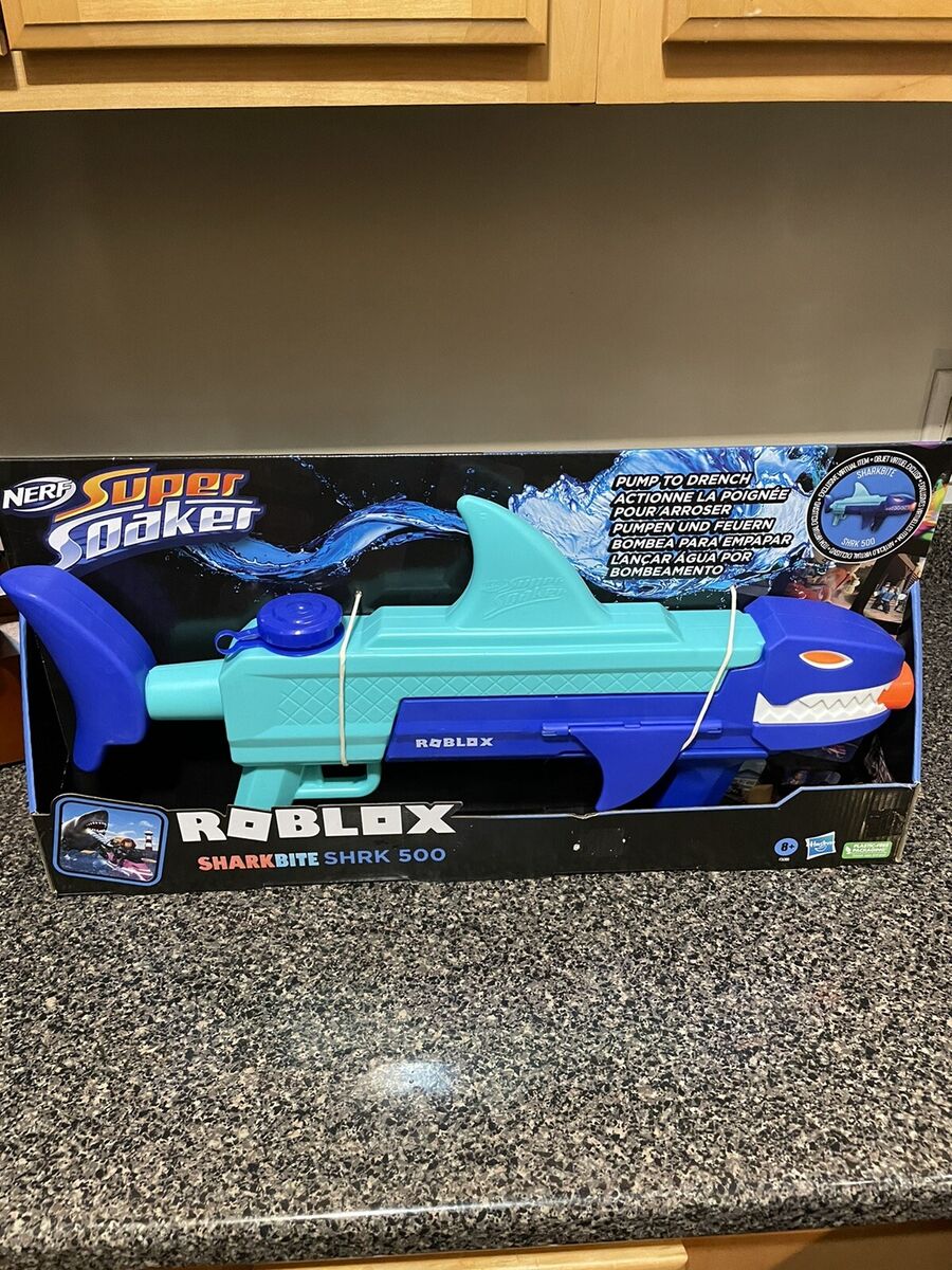 NERF Super Soaker Roblox SharkBite SHRK 500 Gun and Virtual Item Code NEW