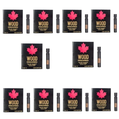 10 x WOOD Dsquared2 Pour Homme EDT Spray Sample .03oz / 1ml ea,Tot= 0.3oz / 10ml