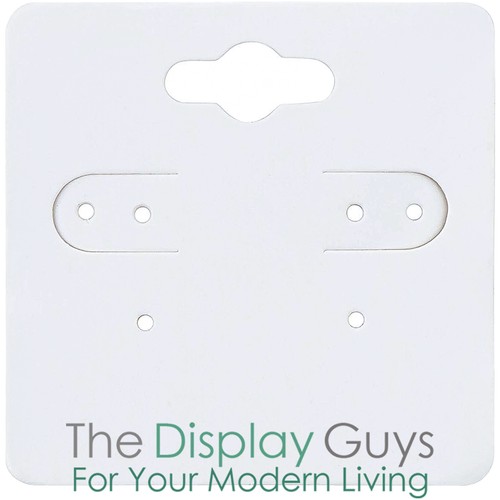 500pc 2x2" Inch White Paper Earrings Display Hanging Cards for Accessory Jewelry - Picture 3 of 5