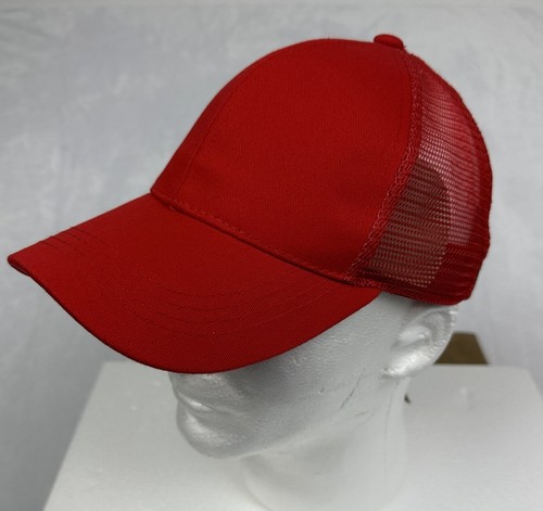 CC Ponycap Messy High Bun Pferdeschwanz wasserabweisend Mesh rot sportlich CC Cap - Bild 8 von 8