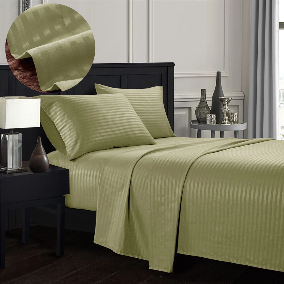 Juego de sábanas de bolsillo profundo de microfibra ultra suaves de lujo para hotel de 4 piezas nuevas Foto 3 de 4