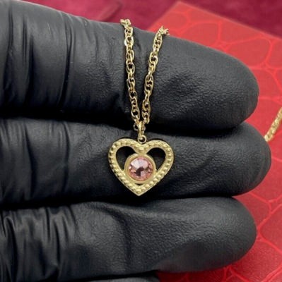 Collana con ciondolo a forma di cuore in agata in oro 10K per donna