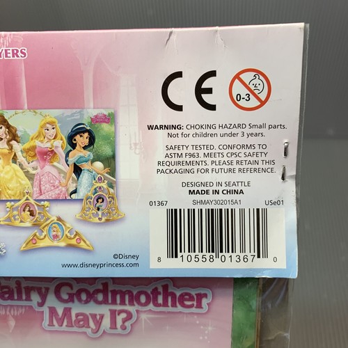 Disney Princess Party Game “Fairy Godmother May I?” Birthday Tiaras, Poster ~NEW - Imagen 5 de 8