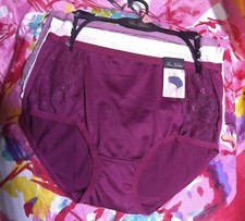 3 NEW PRIMA VALENTINA 871392 WN/PPK/DPK MICROFIBER LACE ACCENT BRIEF PANTIES L