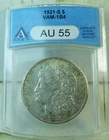 1921 S Morgan dollar ANACS AU55 *VAM 1b4 thronhead HitList40* EP