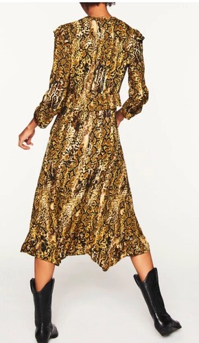 Ba&Sh Robe Sahara Midi Dress. Snake Print Black Multi NWT. Size 3 U.S 6 ...