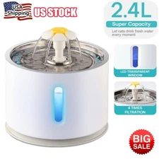 2.4L Automatic Electric Pet Water Fountain Cat Dog Drinking Dispenser / Filters