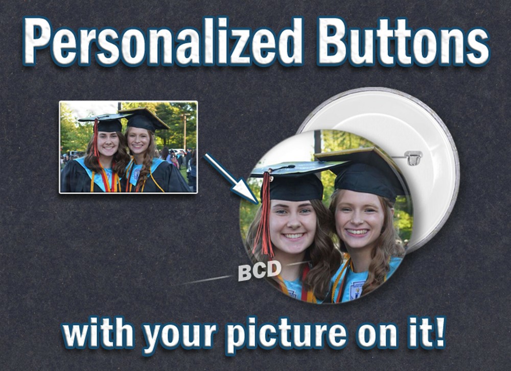PERSONALIZED BUTTONS with your picture on it Custom Customized Custom Pin back