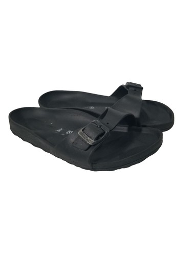 Birkenstock Womens Black Madrid One Strap Slip On Slides  display picture 1