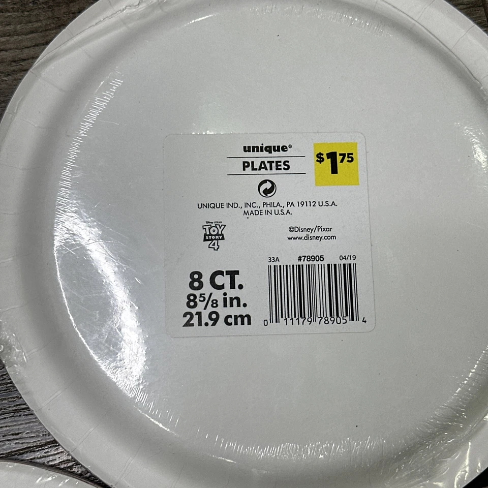 Toy Story 4 Disney Pixar Película Niños Fiesta de Cumpleaños 9" Platos de Papel Lote de 3 Foto 4 de 4