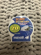 Maxell 190900 Clear Slims Disc Cases CD356 - 20 Pack NEW SEALED FREE SHIPPING 