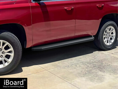 APS Stain Black 6'' Flat Side Step Side Bar Fit 05-20 Chevy Suburban GMC Yukon XL