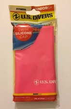 SWIM U.S. DIVERS Junior 6 Swim cap silicone in Pink. One Size Fits most