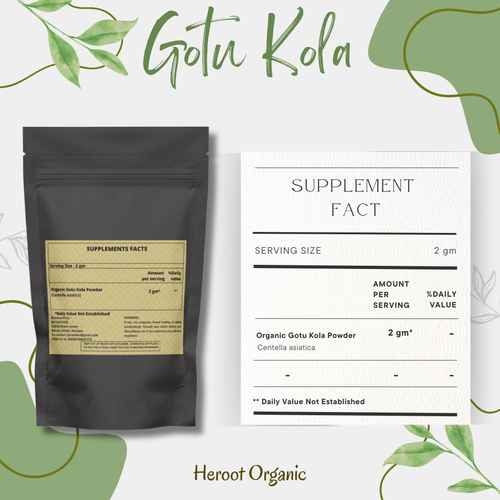Gotu Kola Powder Centella Asiatica Organic Memory Oz And Extract Brain powder - Picture 2 of 5
