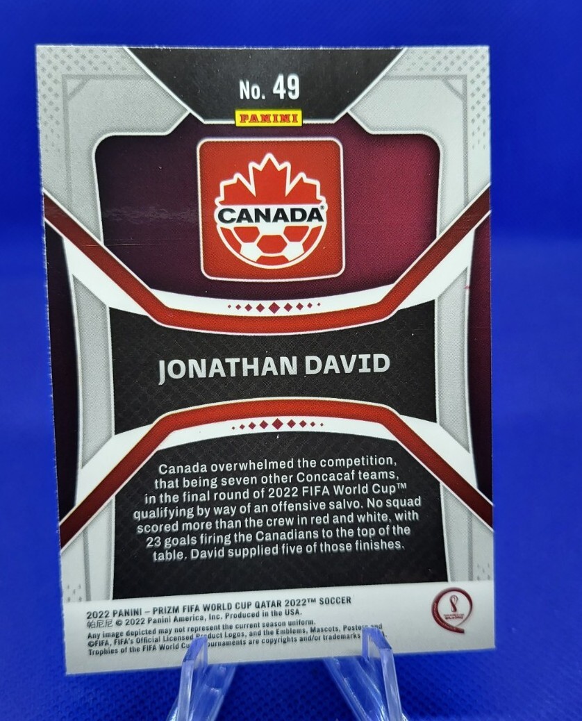 2022 Prizm World Cup Qatar Jonathan David Rookie RC #49 2022 Prizm World Cup Qatar Jonathan David Rookie RC #49