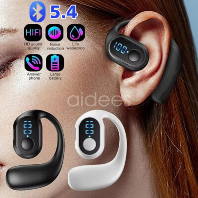 Wireless Headphones Bluetooth 5.4 Ear Hook Headset TWS Earphones Sports Earbuds~