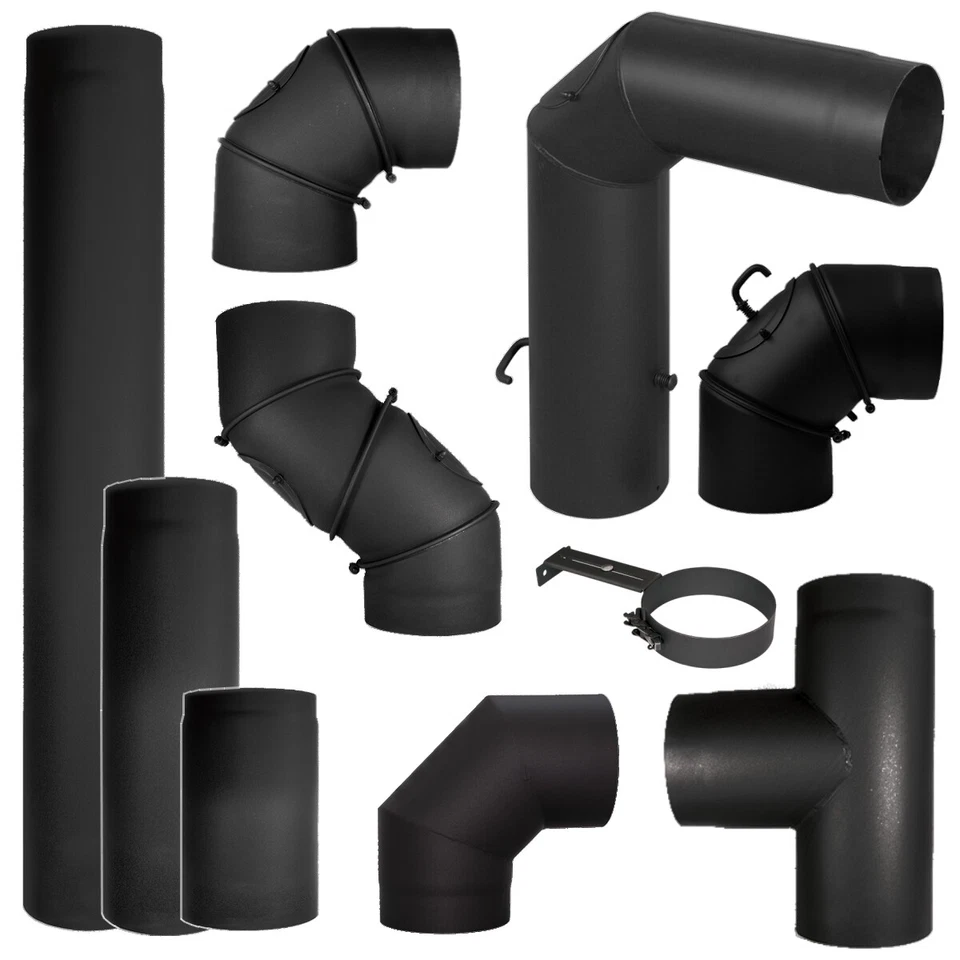 KOLOR DN 120 mm DN 150 mm Abgasrohr Rauchrohr 2 mm Kaminrohr Ofenrohr Bogen Wandfutter