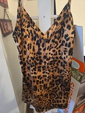 Nasty Gal l Animal Print V Neck Cami Slip Dress Size 8
