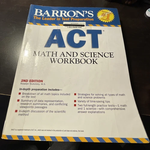 Barron's ACT Math and Science Workbook, 2nd Edition Paperback Roselyn Teukolsky