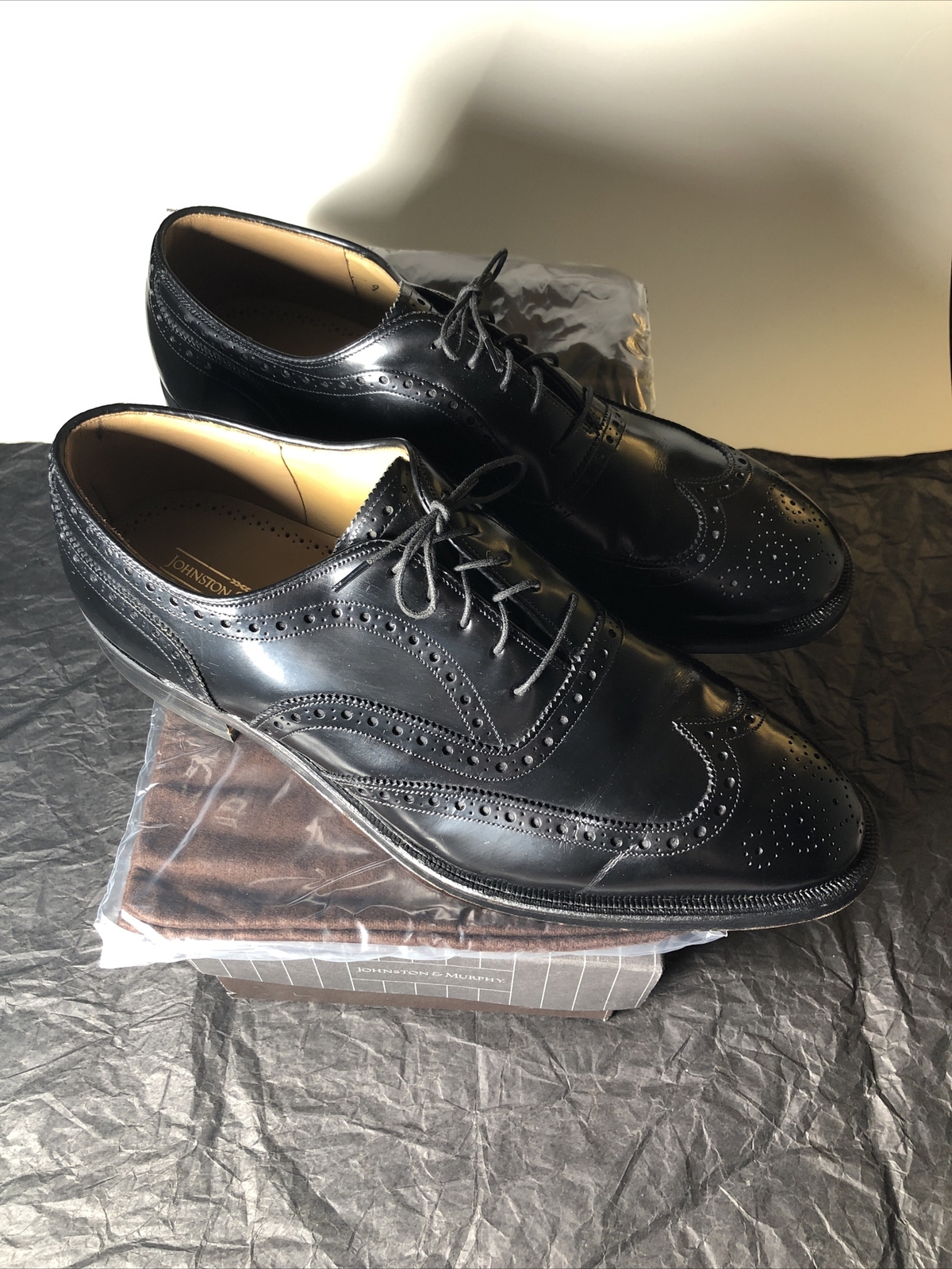 Waverly Wingtip Black Shoes Mens Size 