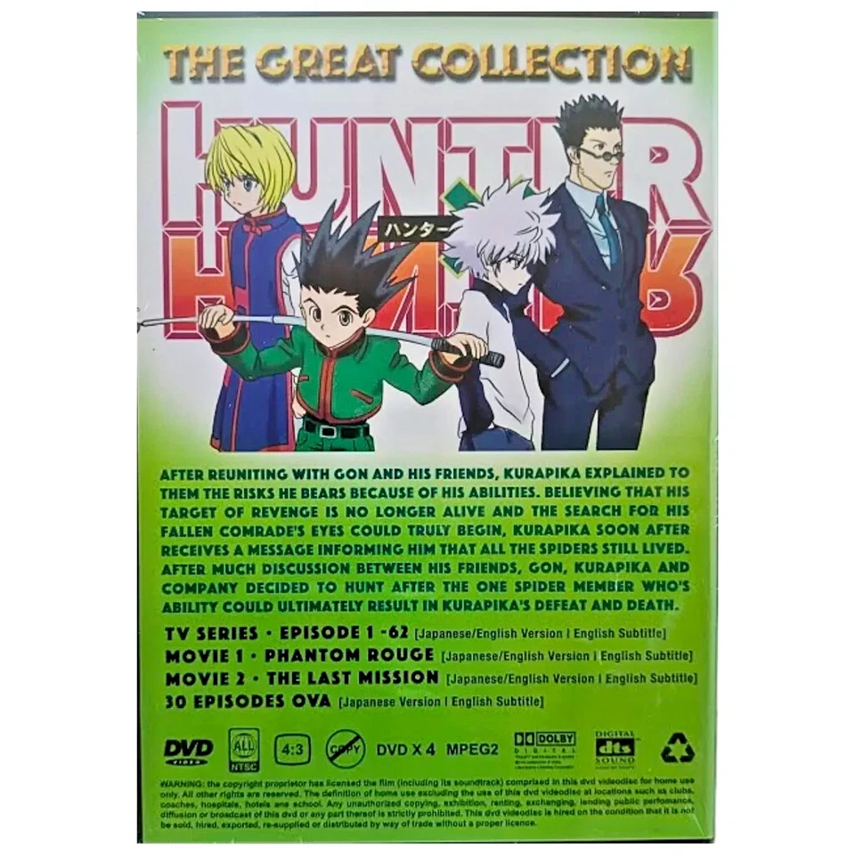 DVD The Great Collection HUNTER X HUNTER Season 1-2 + 2 Movies + 30 OVA English Foto 3 de 4