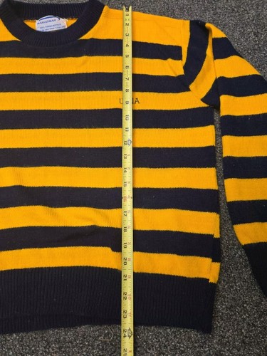 Vintage USNA Naval Academy Long Sleeve Striped Sweater Yellow & Navy Size L/XL - Picture 8 of 9