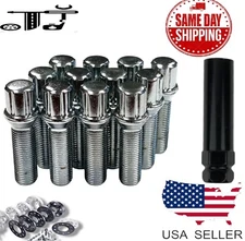 20 Chrome 14x1.5 Spline Tuner Lug Bolt 40mm Shank Fit Mercedes Aftermarket Wheel