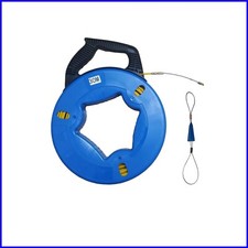 Durable 4mm Fish Tape Steel Wire Puller 100FT - Ergonomic Storage Case Included