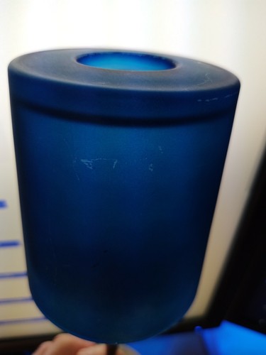 Metal / Glass Tea Candle Holder - Blue / Silver - Picture 5 of 6