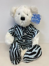 DAKIN WHITE PLUSH NICK  NORA "NICK" TEDDY BEAR IN JUNGLE PRINT PAJAMAS