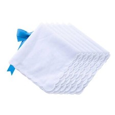 White Premium 60s Cotton Handkerchiefs Scalloped Hankies 11" Classic Set
