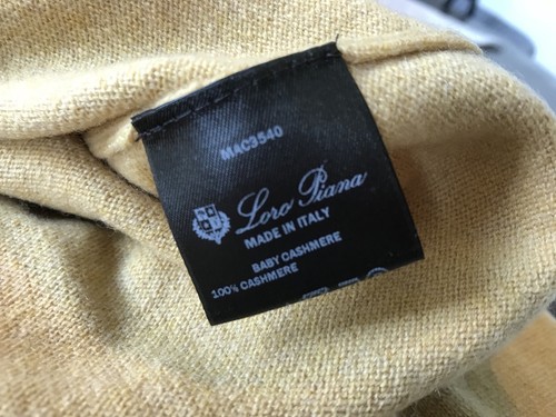 Loro Piana Yellow Baby Cashmere Sweater Size XXXL, EU 58 Made in Italy - Picture 4 of 5