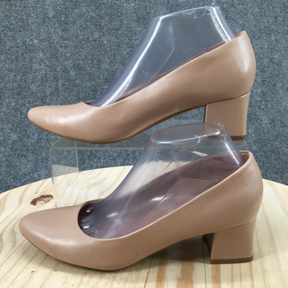 Sapatos femininos Easy Spirit 8M Nolene casual salto de couro sintético bege - Imagem 2 de 4