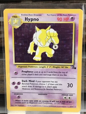 1999 hypno pokemon card Hypno Pokemon The Mystery of the Fossils Holo Japanese #097 CGC 9