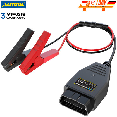 Car Memory Saver ECU Emergency Power Cable OBD2 Connector OBDII Battery Clip GER