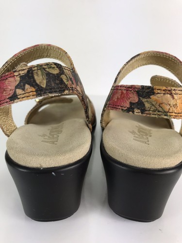 Alegria Daisy Wedge Sandals Sz 35 5-5.5 Cushioned Footbed Gold Boho Shabby NEW - Picture 6 of 9
