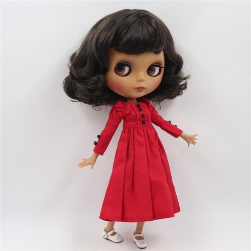 12" Factory blythe 1/6 BJD Short Black Hair Dark skin Joints Body Matte Face - Picture 17 of 26