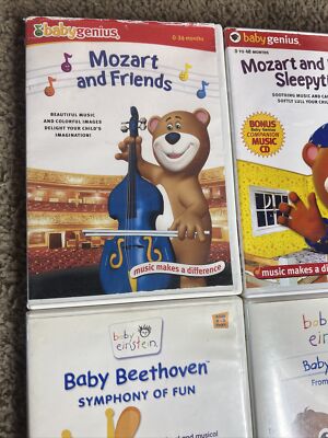 6 Dvd Lot Baby Einstein & Baby Genius Beethoven Da Vinci Mozart