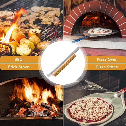 Pizza Oven Brush, 21" Brush and Stainless Steel Scraper for Pizza Stone, BBQ ... - 第 7/7 張圖片